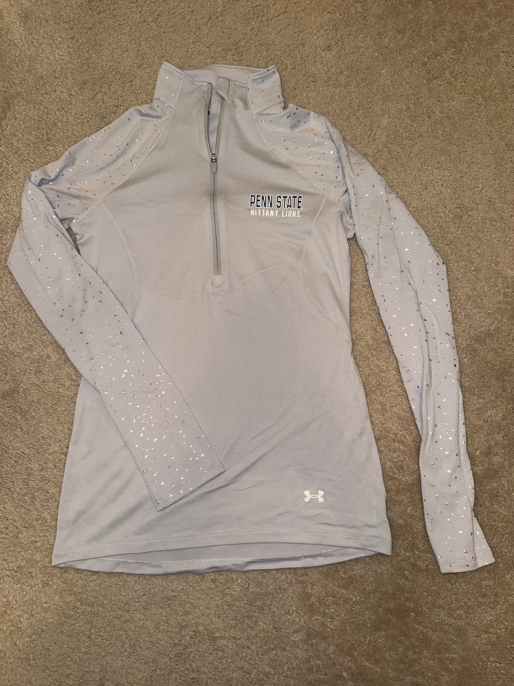 Under Armour Light Gray Penn State Quarter-Zip Performance Top